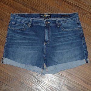 Lucky Brand, denim dark wash shorts, size 12